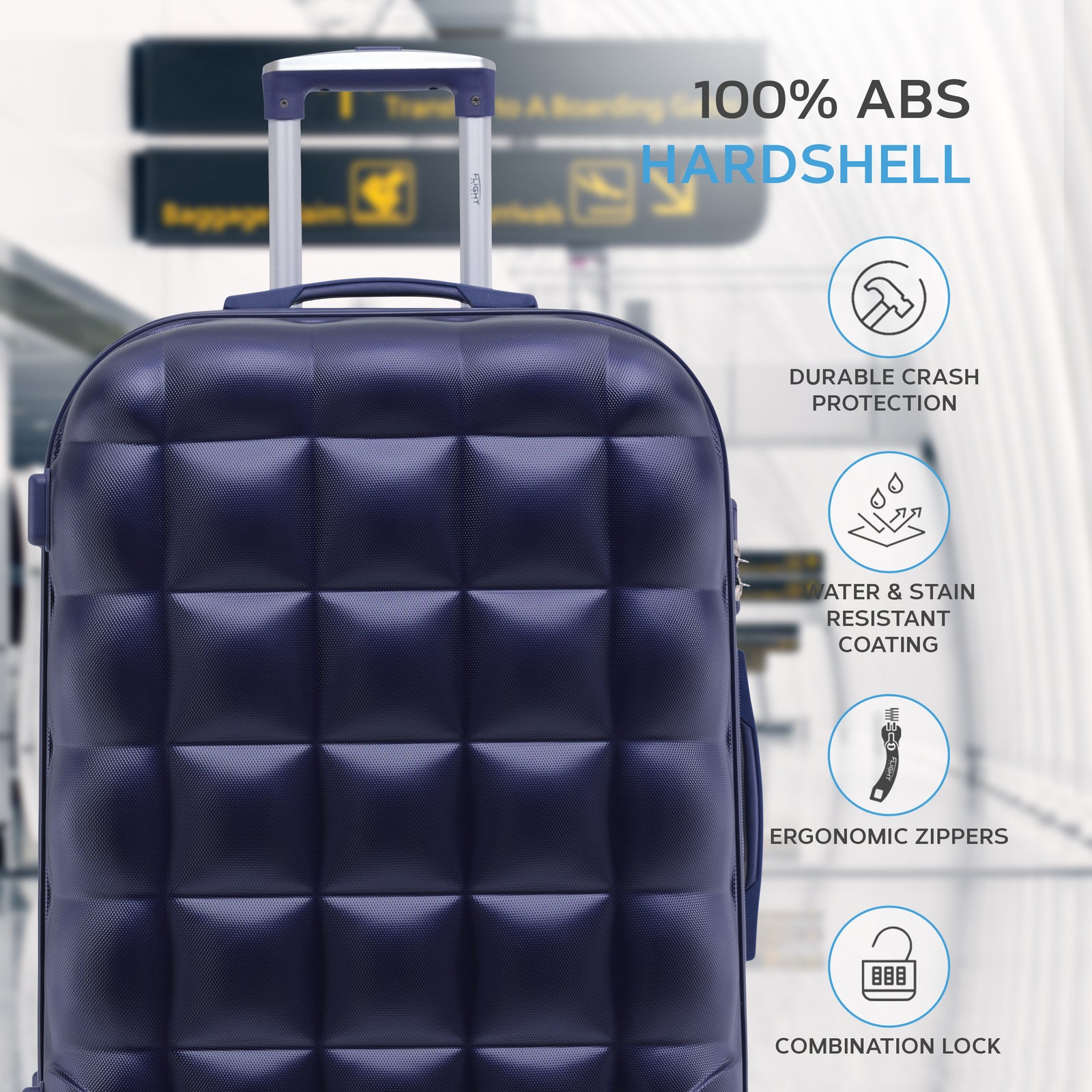 Large 29" Hard Shell Bubble Design Check-in Suitcase Hold Luggage Bag 20kg+ | Large | Navy Blue