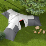 Large Tunnel Tent W/ 3 Bedroom, Living Area And Porch