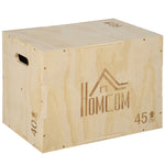 3-in-1 Wooden Plyo Box W/ Handles