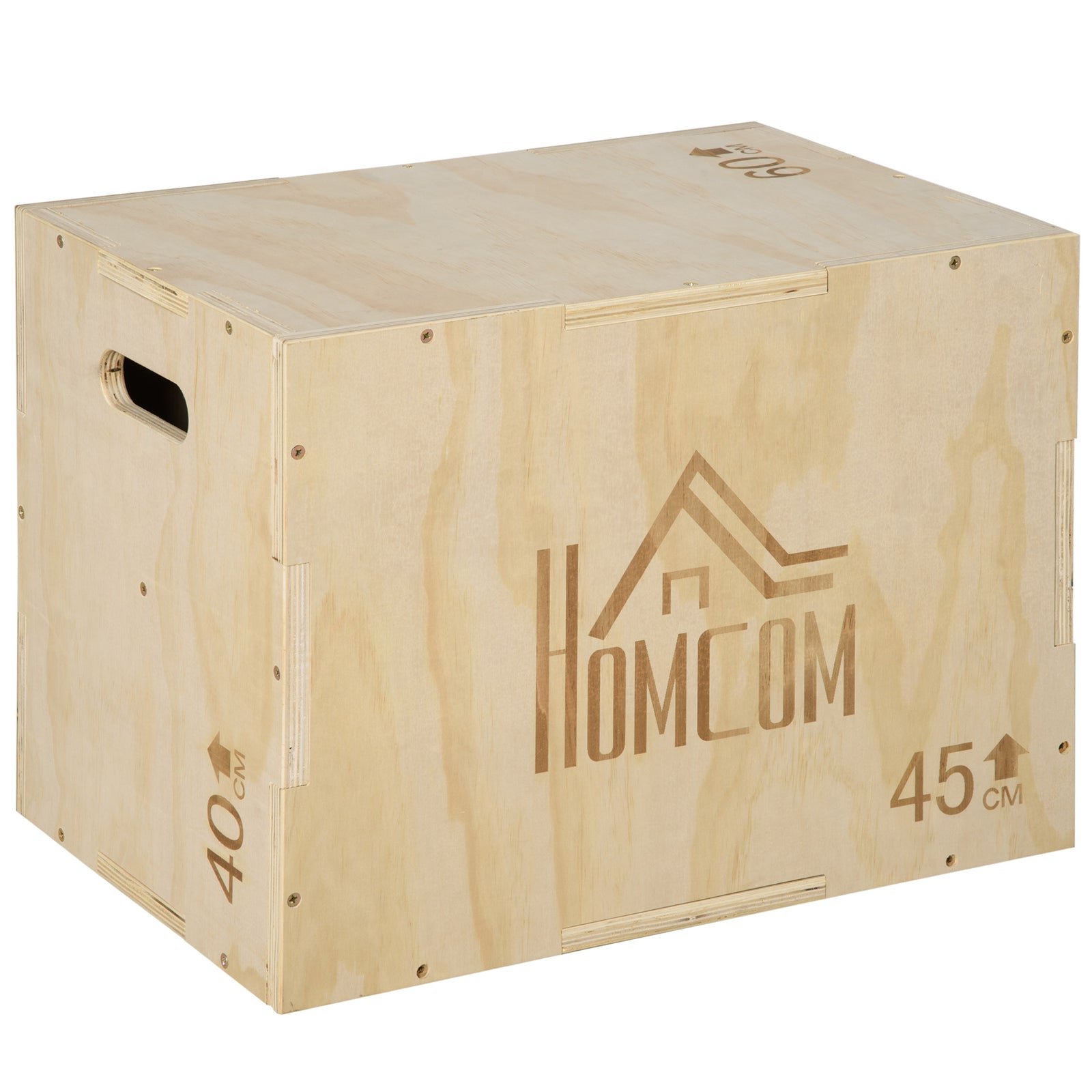 3-in-1 Wooden Plyo Box W/ Handles