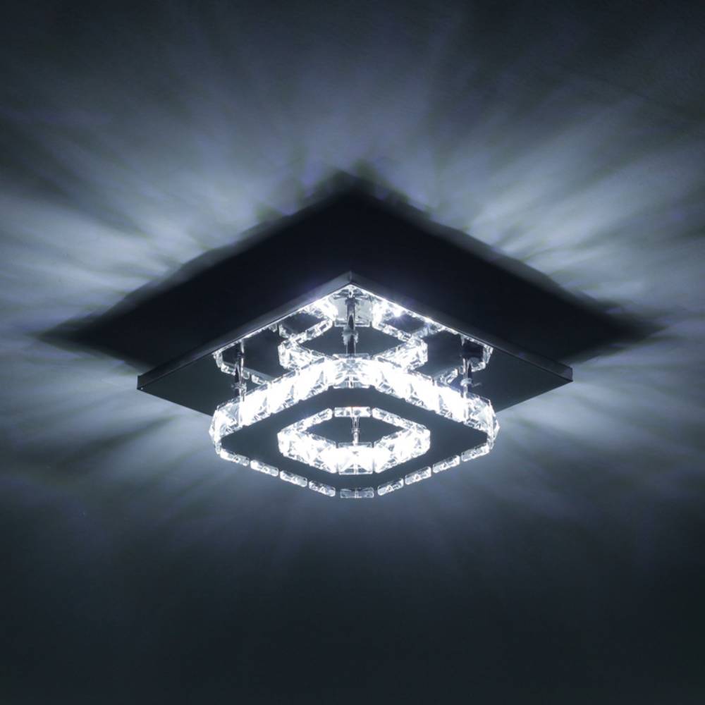 Modern Small Crystal Led Ceiling Light For Hallways And Corridor