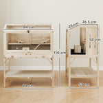 Wooden Hamster Cage, 2 Tier Hamster Habitat With Storage Shelf