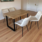 Colorado Dining Table With 4 Erica Velvet Chairs | One Size | Cream