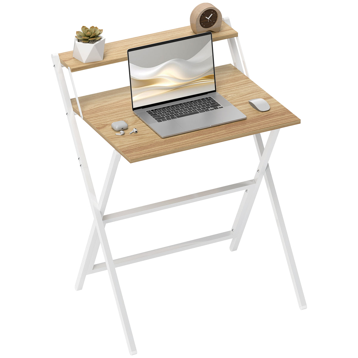 70 Cm Folding Computer Desk For Small Spaces Bedroom | Natural