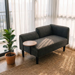 Breeins Chenille Upholstered Chaise Lounge With Side Table