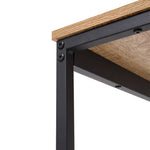 5-piece Bar Table Set With 4 Stools, Industrial Wood Grain Breakfast Bar Dining Set With Black Metal Frame