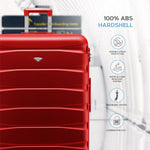 Set Of 3 Hard Shell Suitcase Cabin & Check In Cases With Tsa Lock - Overhead Cabin With Medium & Large Check-in Bag | Set of 3 | Red