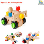 Kids Diy Wooden Building Blocks Set – 36pcs Educational Construction Toy