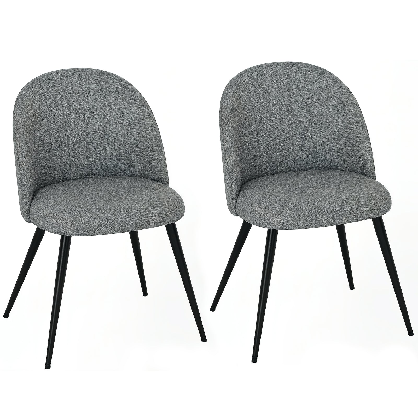 Set Of 2 Dining Chairs With Shell Backrest And Padded Seat | One Size