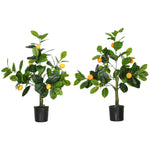 Set Of 2 60cm Potted Artificial Plants Tabletop Fruit Trees