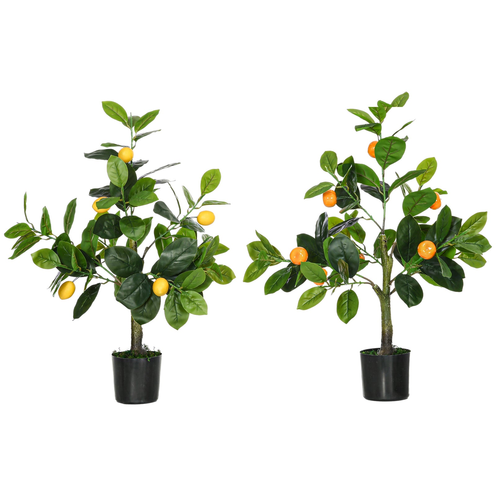 Set Of 2 60cm Potted Artificial Plants Tabletop Fruit Trees