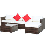 6 Pieces Rattan Furniture Set Garden Sofa Conservatory | Cream