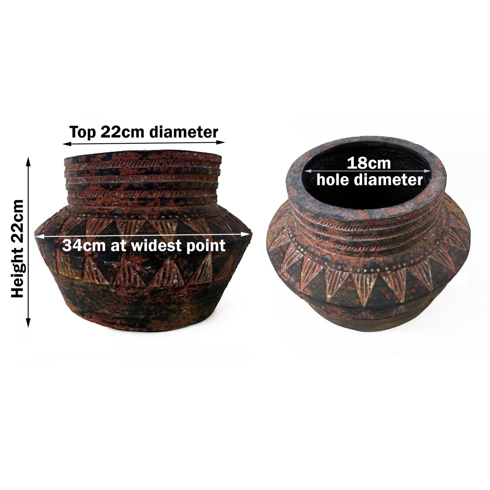 Planters Plant Pots Aztec Inca Planter 22cm X 34cm