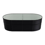 Raised Garden Boxes Oval-shaped Galvanized Steel Raised Garden Bed | Small | Anthracite