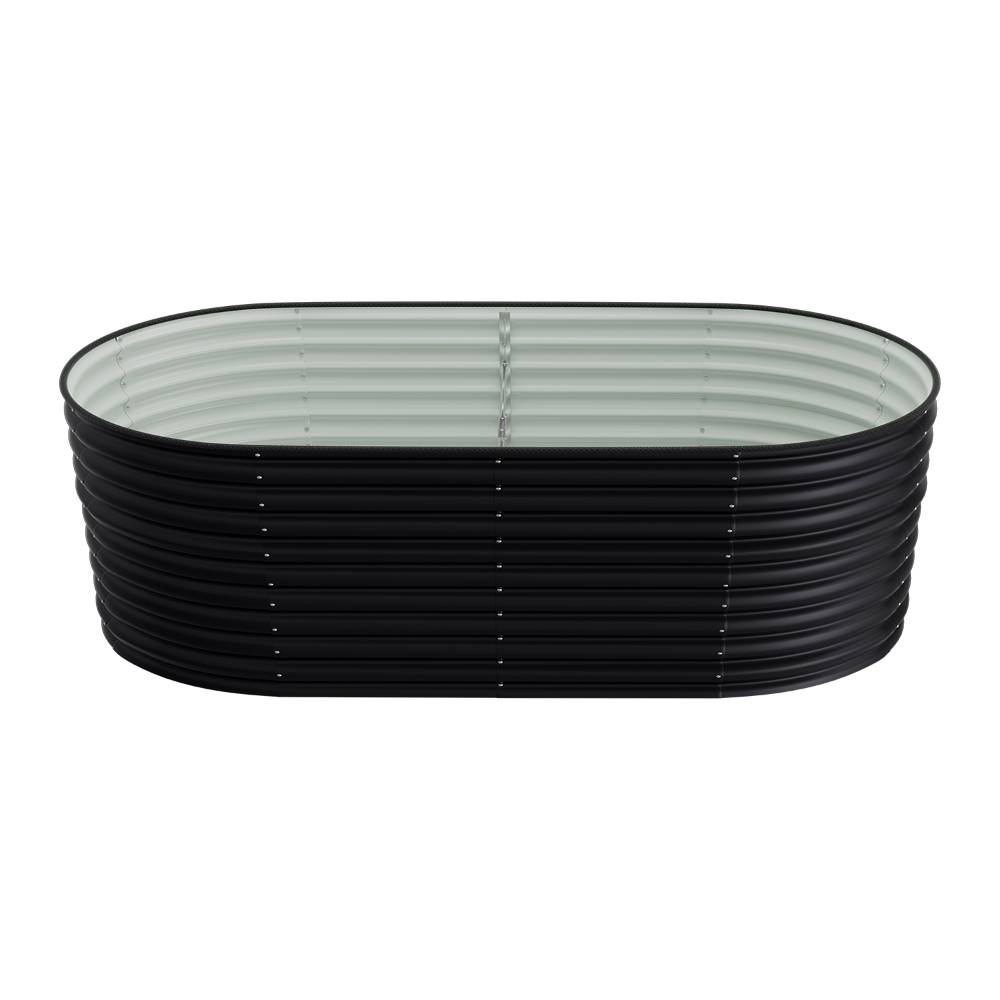 Raised Garden Boxes Oval-shaped Galvanized Steel Raised Garden Bed | Small | Anthracite