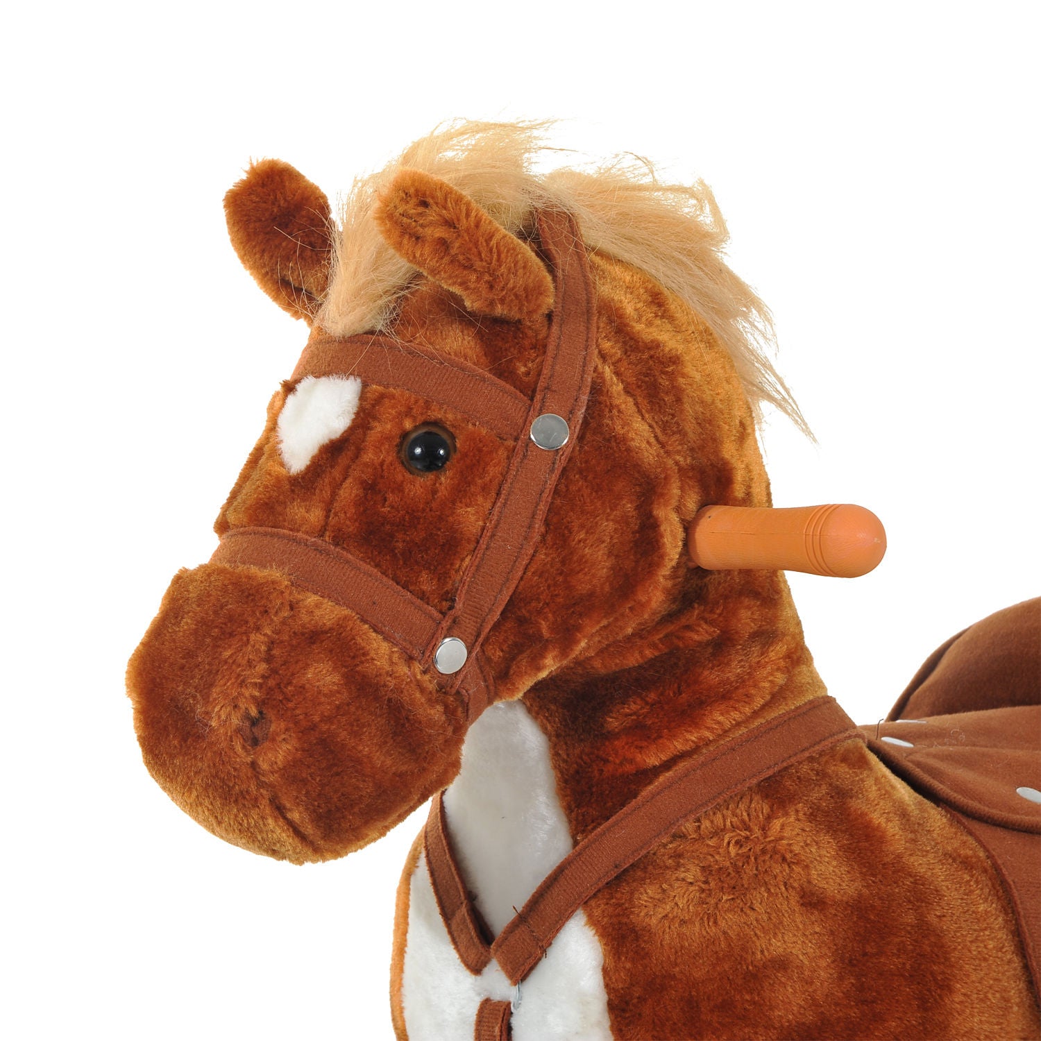 Rocking Horse Ride On Rocker Children Plush Toy Wooden Horse Sound | Brown