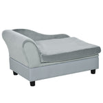 Pet Sofa Dog Chair Cat Couch W/ Storage, Cushion - Light Grey