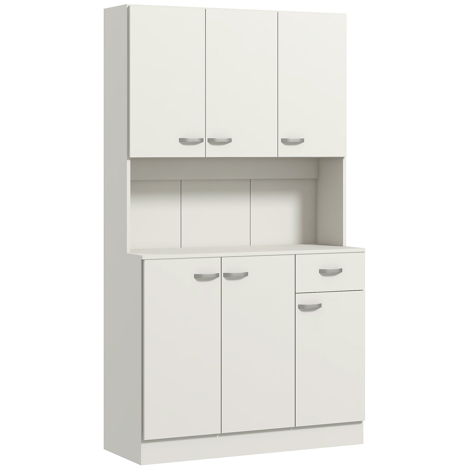 Kitchen Storage Cabinet, 6 Doors, Adjustable Shelves