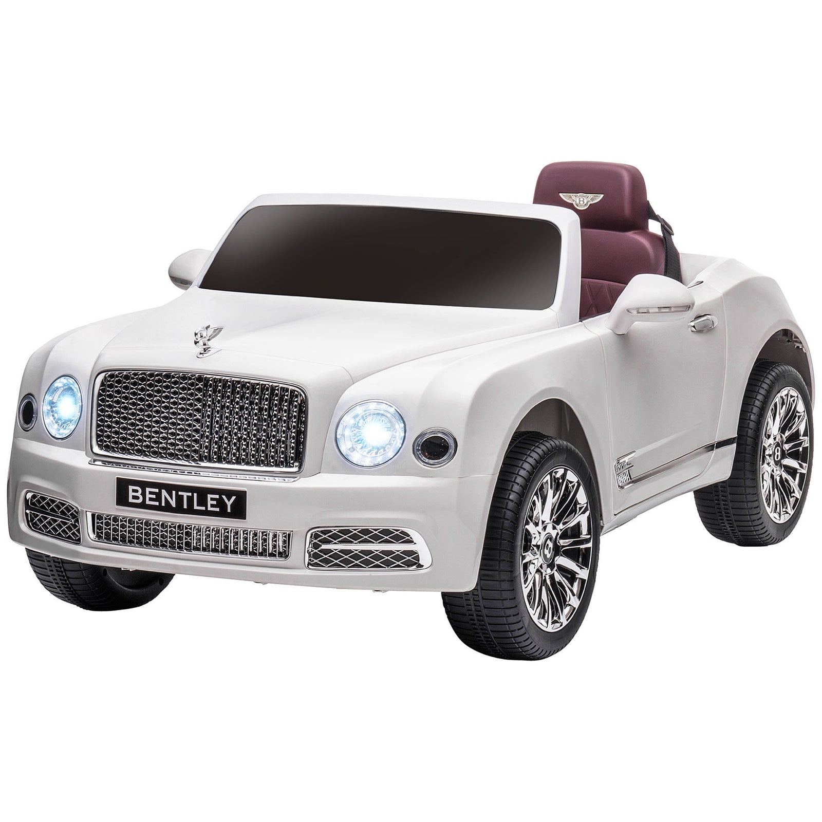 Bentley Mulsanne Licensed Kids Electric Ride-on Car W/ Remote - White