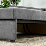 2 Seater Sofa Bed Convertible Bed Settee 2 Cushions Storage | One Size | Charcoal Gray