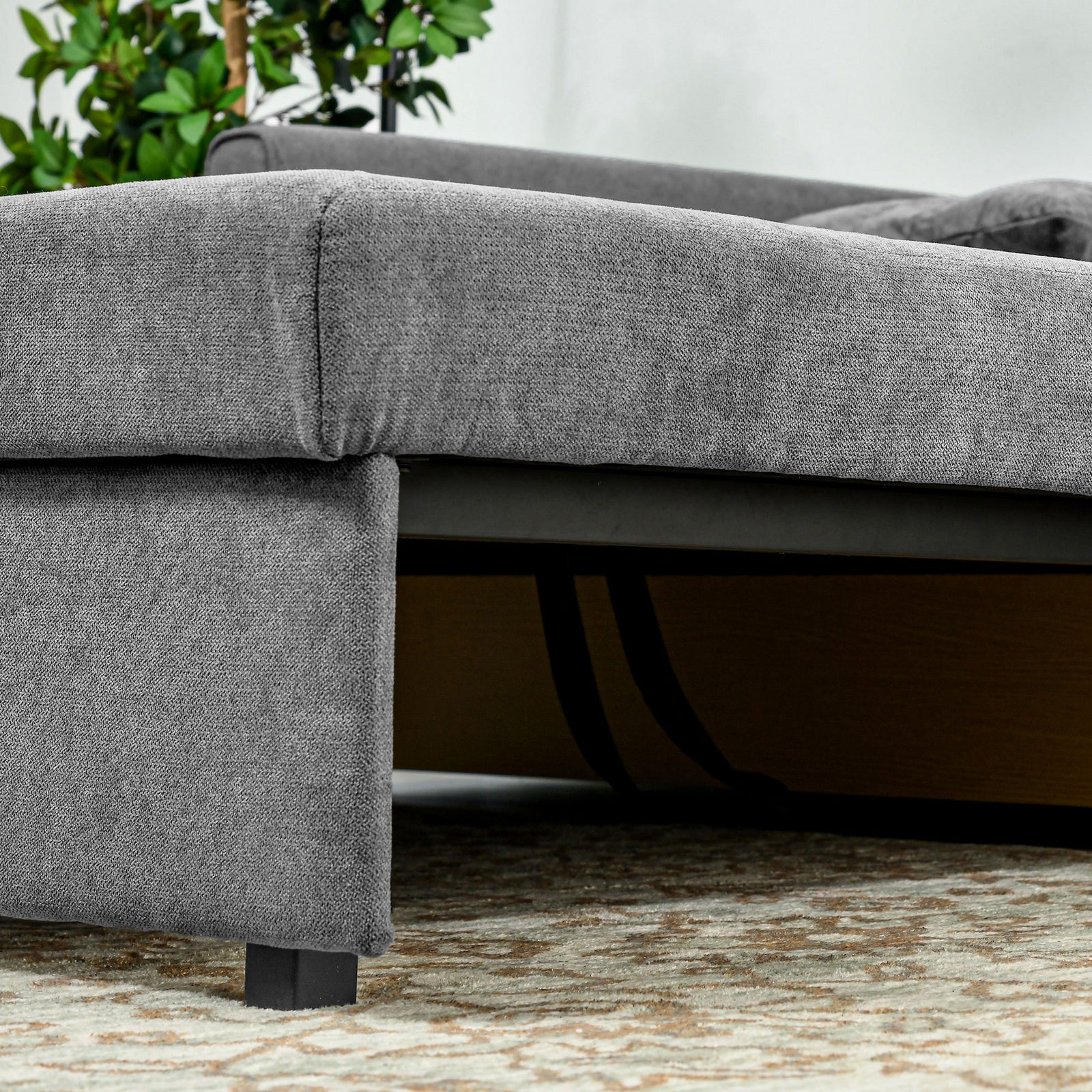 2 Seater Sofa Bed Convertible Bed Settee 2 Cushions Storage | One Size | Charcoal Gray