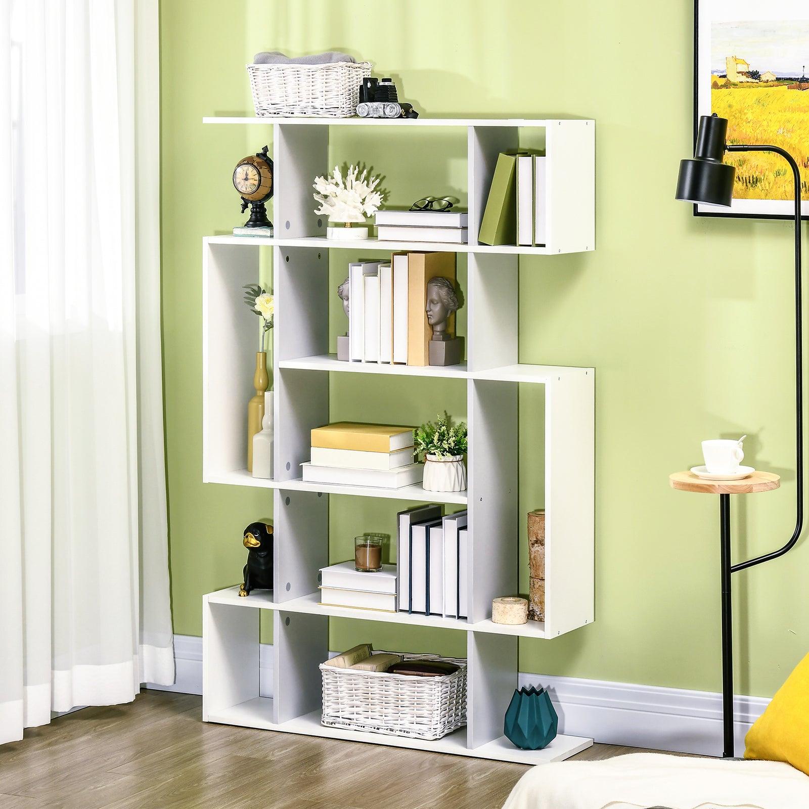 5 Tier Bookshelf Freestanding Decorative Storage Shelves