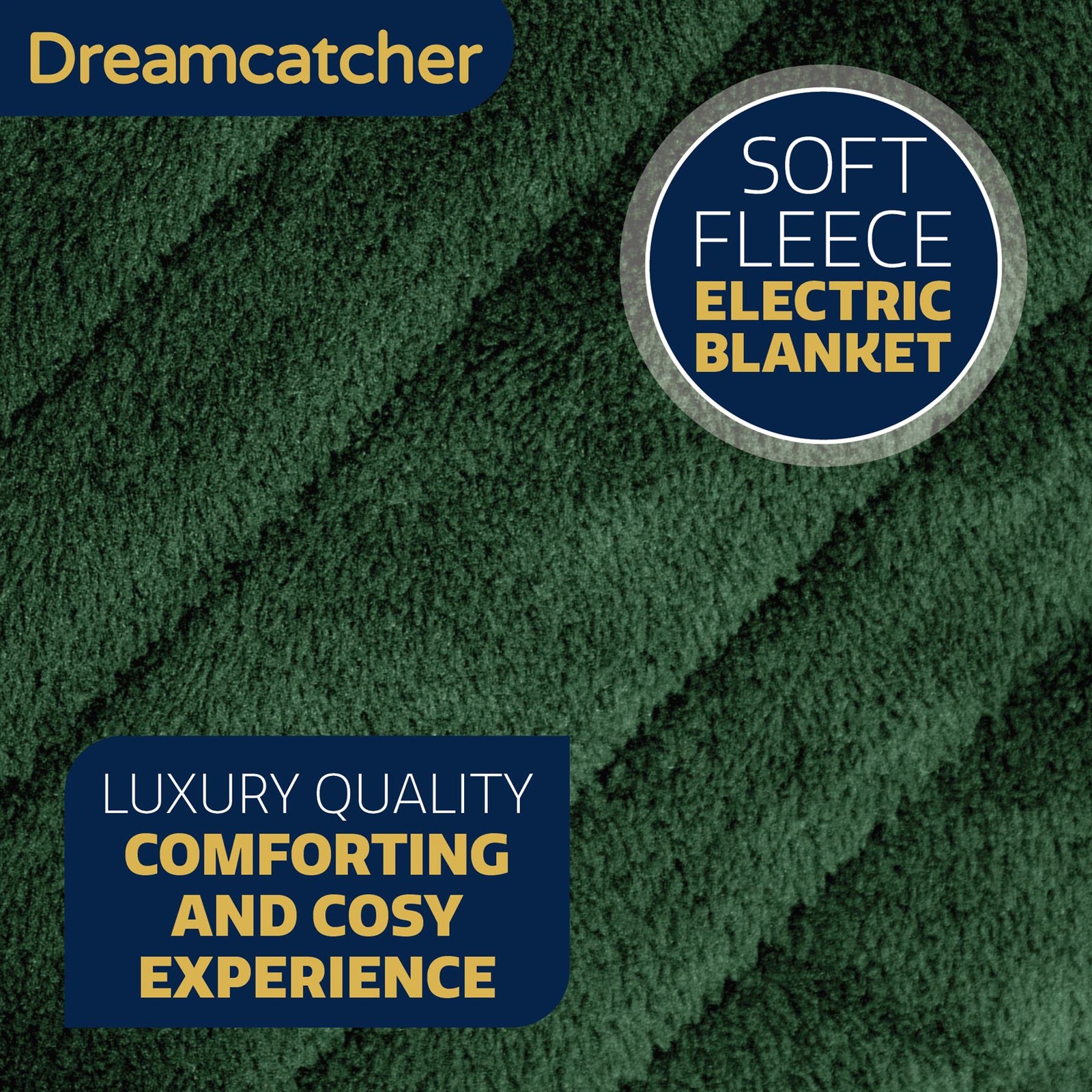 Deluxe Electric Throw Heated Double Over Blanket Soft Fleece  9 Heat & 12 Timer Settings | L | Green