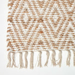 Sierra Neutral Diamond Pattern Hemp Chindi Rug | 120cm x 180cm | Natural