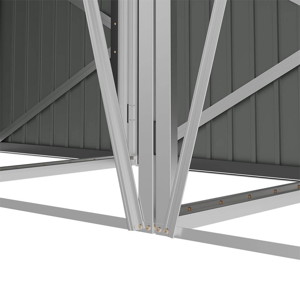 3 Bin Storage Shed – Heavy-duty Galvanized Steel Outdoor Bin Store With Lift-up Lids & Lockable Doors | Anthracite