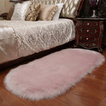 Oval Fluffy Shaggy Area Rug Super Soft Plush Carpet For Bedroom | Large | Pink