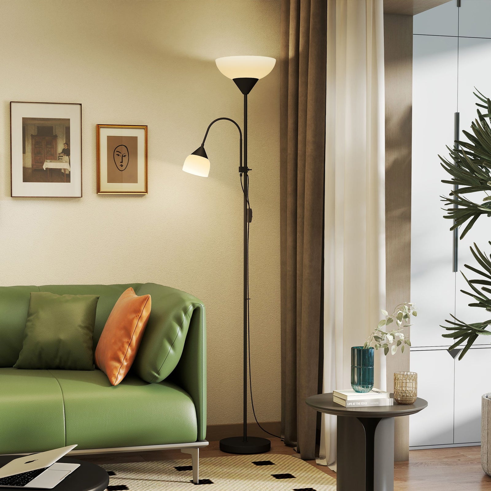 Mother-child Floor Lamp Duo Light With 3 Colour Temperatures | Black