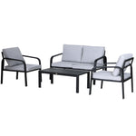 4pcs Garden Sectional Loveseat Set W/ Cushion
