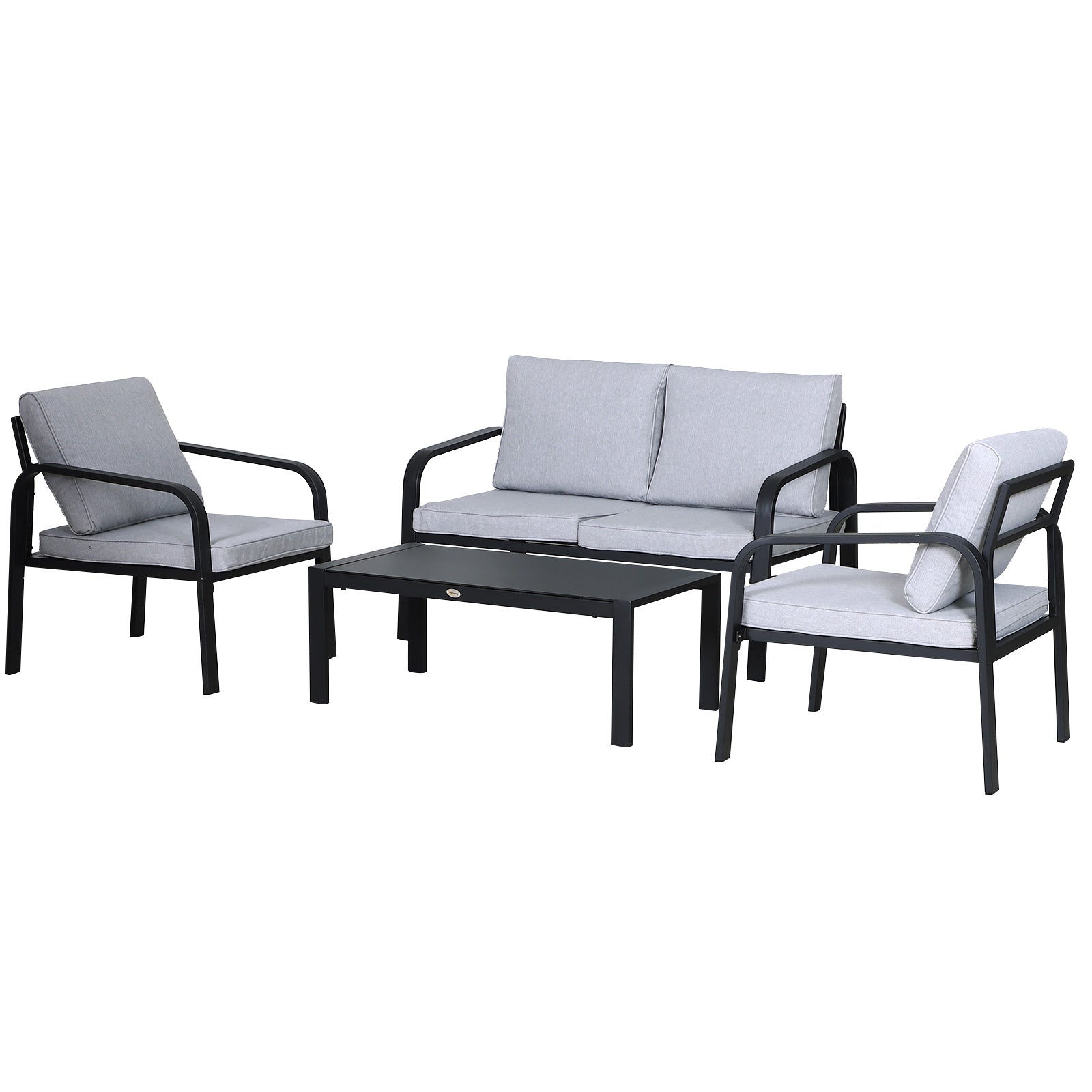 4pcs Garden Sectional Loveseat Set W/ Cushion