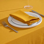 Plain Cotton Fabric 4 Napkins Set | 45cm x 45cm | Mustard