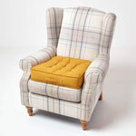 Cotton Armchair Booster Cushion | 50cm x 50cm | Mustard