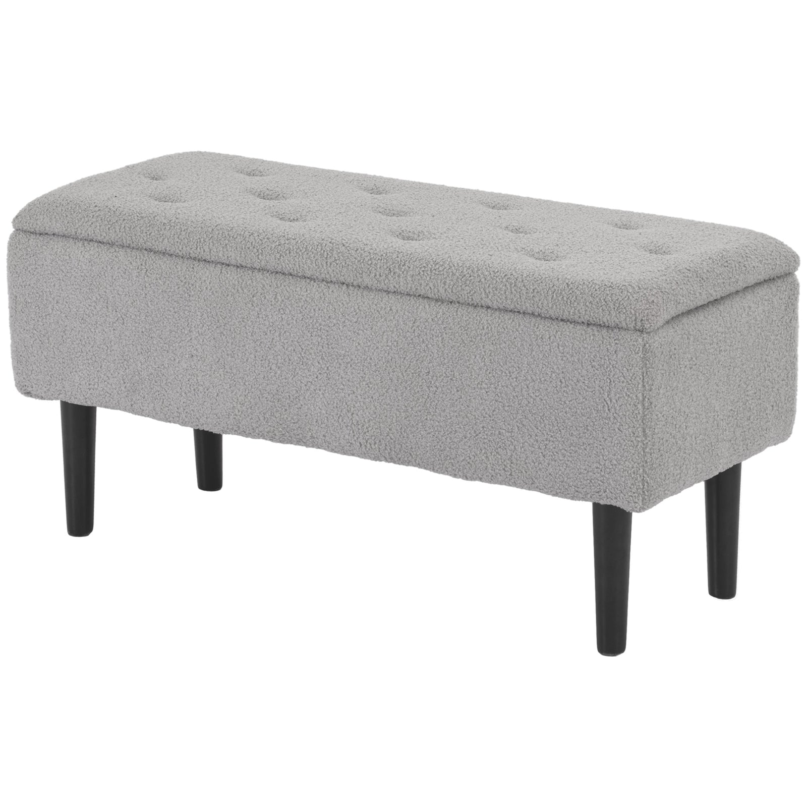Modern Ottoman Box With Wooden Legs | One Size