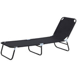 Portable Folding Lounger W/ Adjustable Back | Set-of-1 | Black