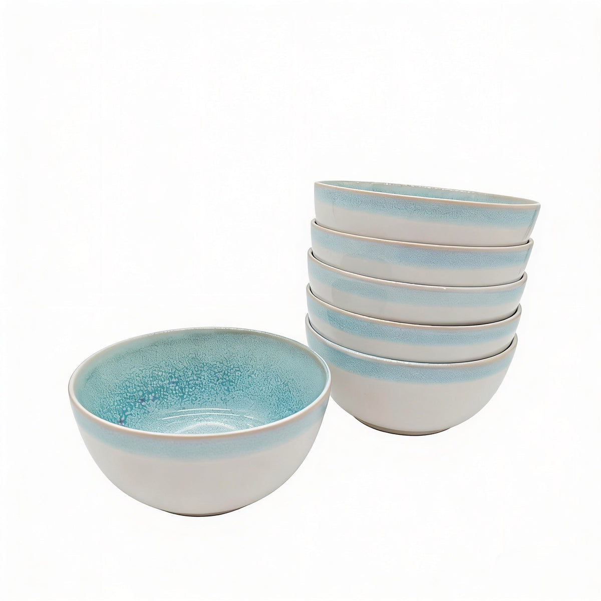 Reactive Blue Glaze Dinnerware Cereal Bowl Set 14cm | Set of 6 | Blue