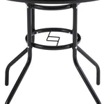 Round Garden Tempered Glass Black Marble Coffee Table - 80cm Dia X 72cm