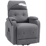 Linen Fabric Electric Recliner Chair With Remote Control | Grey