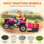 Ride On Tractor And Trailer, 12v Electric Ride On Tractor | Pink