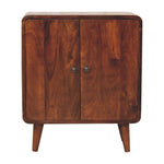 Solid Wood Mini Classic Chestnut Cabinet, Brown, 2 Doors