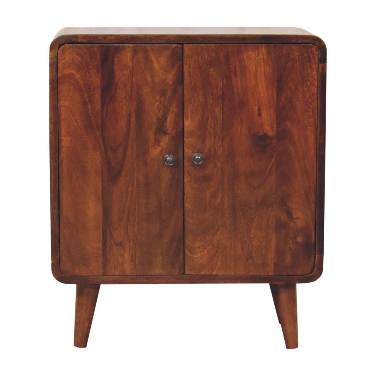 Solid Wood Mini Classic Chestnut Cabinet, Brown, 2 Doors
