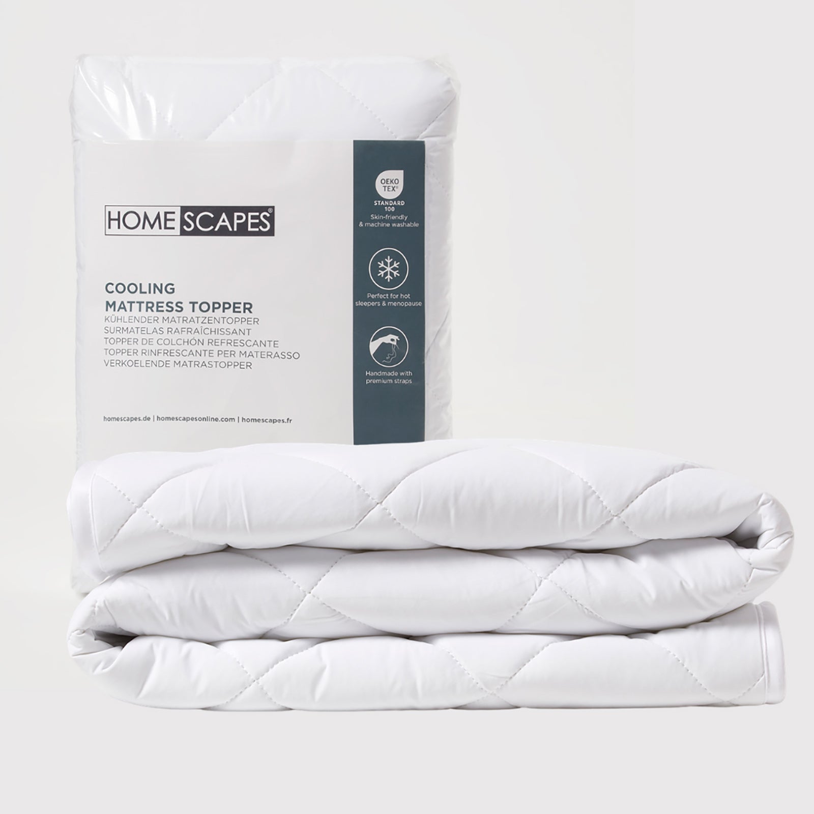 HOMESCAPES Advanced Cooling Mattress Topper, Double