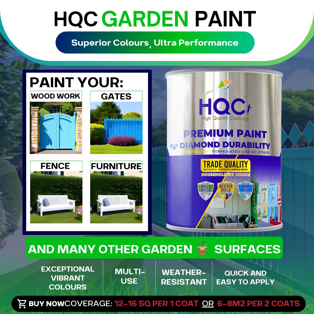 HQC Paint Shed & Fence Paint - Best Weatherproof Wood Protection