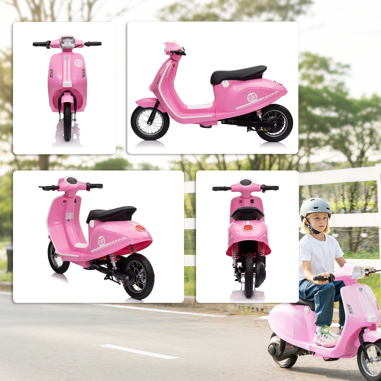24v Battery Powered Ride On Motorcycle With Manual Throttle | Pink