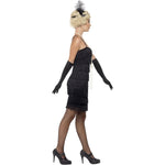 Flapper Costume, With Short Dress | Large | Black