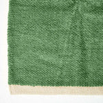 Plain Chenille 100% Cotton  Rug With Natural Trim | 200cm | Dark Olive