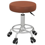 Round Pu Leather Salon Beautician Stool Adjustable Height | One Size | Brown