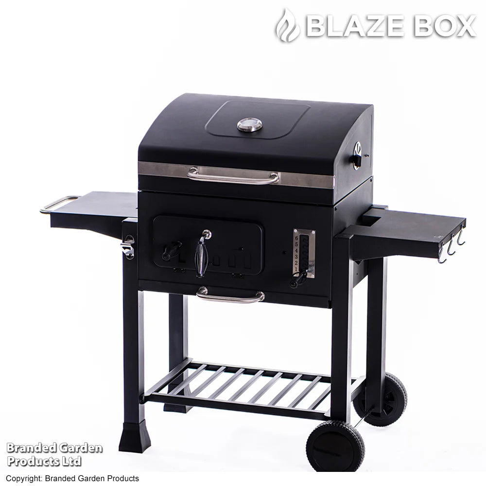 Blazebox 24" Trolley Charcoal Bbq Grill & Smoker